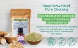 BeNat Natural Green Clay Mask Powder - Deep Pore Cleansing & Detoxifying Facial Treatment for Oily and Sensitive Skin, Vegan & Eco-Friendly
